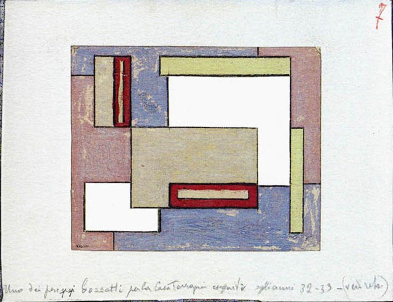 Uno dei primi bozzetti per la casa Terragni, 1932/33